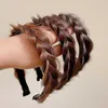 Главные повязки Twist Braid Hair Bands для женщин, зубчатые без скольжения.