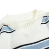 Maglioni maschili a strisce harajuku maglione sovradimensionato autunno in stile giapponese collo rotondo di colore giuntato coppie sciolte maglione hip hop maglione 221008