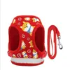 Cartoon Dog Supplies Print Reflect Light Waistcoat Harnesses Leashes Set Walk The Dogs Collars Comfortable Vests