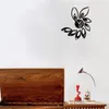 ساعات الحائط 3D Clock Lotus DIY Art Acrylic Mirror Sticker TV Backdrop Home Decoration Record