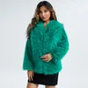 Cappotto da donna Inverno Calore all'aperto Pelliccia di volpe sintetica colore puro giacca con cappuccio multicolore Moda casual per il tempo libero strada regalo di ringraziamento giacche a maniche lunghe S-3XL