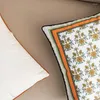 Cuscino con nappe vintage, motivo floreale arancione, mandala, in velluto, decorativo per la casa, 45 x 45 cm, poltrona letto per soggiorno