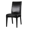 Chair Covers 1 PCS Stretch Dining Room Seat Slipcovers Faux Leather PU Material Universal Inclusive Cover Waterproof