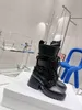 Ultimi stivali da pioggia in PVC con fibbia in pizzo Stivali firmati Martin Boot Funk Stivaletti alla caviglia Cowskin Suola spessa Tacco grosso