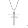 Anhänger Halsketten Kreuz Anhänger Halsketten Einfache Frauen Männer Schlüsselbein Anti Allergie Legierung Ketten Mode Schmuck Geschenk 1 2Sg Q2 Drop Deli Dheoa