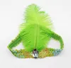 Ostrich Feather Headband Party Supplies Lapper Sequin Charleston Costume pannband Band Ostrich-Feather Elastic Headdess