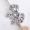 Spille Colore argento Strass Fiocco Grande Spilla Bowknot Spilla Gioielli moda vintage Accessori primaverili per uomo Donna