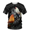 Herr T-shirts Cool King Rooster Jakt Herr T-shirt 2022 Sommar 3D-tryck Djur kuk Hip Hop Streetwear Man Kläder Fritidskläder O-ringad