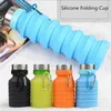 Kat silikon hidrasyon dişli su şişeleri spor 550ml açık esnek içecek bardaklar bisiklet şişeleri kupa dağcılık tokası ile seyahat 4 renk
