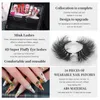 Tjocka färgglada ögonfransar och bärbar tryck på naglar Set 3D Mink Eyelash Cruelty Free Lashes återanvändbara fransar