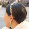 ヘッドバンドアウェイゴールデンチェーンヘアバンド女性パンクスタイルメタルヘッドバンドラップヘアフープファッションシックヘアオーナメントゴールドヘアアクセサリーT221007