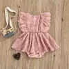 Rompers sommar nyfödd baby tjej söta kläder prinsessan bodysuit småbarn flickor mode spets blommig ruffle jumpsuit kläder j220922