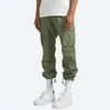 Mens Pants Cargo Pants Trousers For Men Full Length Solid Color Loose Multipocket Summer Drawstring Pockets Pants Streetwear 221007