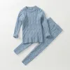 Наборы одежды рожденные девочки для мальчика вязаная одежда Set Sweaterpant 2pcs Хлопковое детское малыш.