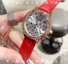 Reloj de lujo para mujer con forma de estrella en forma de corazón Reloj de correa de cuero genuino Reloj de cuarzo Movimiento importado Clásico Diamantes a prueba de agua Regalos Relojes de pulsera Montre de Luxe