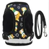 Cartoon Dog Supplies Print Reflect Light Waistcoat Harnesses Leashes Set Walk The Dogs Collars