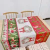 Christmas Table Runner Polyester Cotton Fabric Dining Tables Wedding Party Snow Man Elk Floral Soft Tablecloth Decoration Gift