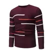 MENS SWEATERS Mens Autumn Casual Roundneck Pullover listrado para homens projetados para adolescentes suéter de malha casual de grandes dimensões 221008