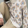 Women's Knits Tees Winter Women's Sweater Leopard Print Animal Basic White Turtleneck Oversize Jumper Vintage Warm Knitted Sweaters for Women 221007