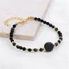 Pulseras de piedras naturales para mujeres y niñas, ajustable, alambre dorado envuelto, cuentas redondas de piedras preciosas de 10 mm, pulsera de tobillo elástica con cristal curativo Reiki