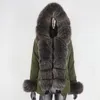 Femmes Trench manteaux 2022 vraie fourrure imperméable Parka veste d'hiver femmes grand col naturel capuche détachable épais chaud vêtements d'extérieur