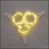 Objets décoratifs Figurines Fil de cuivre Guirlandes lumineuses à piles LED String Party Mariage Intérieur Décoration de Noël Guirlande D Dh5Xw