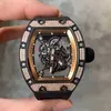 watches wristwatch Luxury richa milles designer rm055 business leisure carbon fiber diamond inlaid men's automatic mechanical watch hollow Q0WN