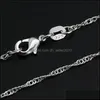 سلاسل الخيوط 925 Sterling Sier 16/18/20/22/24/26/28/30 بوصة سلسلة 2 مم قلادة للنساء Man Fashion Charm J DH79S