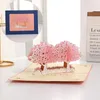 Wenskaarten 3D -Up -kaart Bloem Maple Cherry Tree Wedding Uitnodiging Verjaardagsfeest Verjaardag jubileum cadeau ansichtkaart met enveloppen