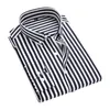 Men's T Shirts Pure Color Shirt Striped Plaid Fashion CasualBusiness Slim Fit Men Long Sleeve For Button Down Tops