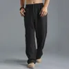 Mens Pants Summer Casual Cotton Linen Loose Drawstring Yoga byxor män kläder Pantalones de Hombre 221007