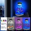 Aquariums 55L Aquarium Table PC Round Mini Fish Tank Small Landscape Automatic Filtering Bucket With LED Light 2201007