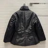 Women's Down Parkas Designer Milan Runway New Winter Stand Collar Paneled Coats Brand Sam