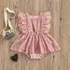 Rompers sommar nyfödd baby tjej söta kläder prinsessan bodysuit småbarn flickor mode spets blommig ruffle jumpsuit kläder j220922