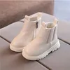 Boots Fashion Kids PU Leather Winter Children's Shoes Princess Girls Anti Slip Foot Warmer Snow 1-10 Years Old 221007