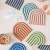 Other Home Decor Rainbow Sile Table Mat Coaster Dishes Pot Holder Placemat Mtipurpose Holders For Kitchen Heat Resistant Drop Deliver Dh8Fk