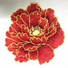 Carpets 3D Red Peony Carpet Thick Floral Flower Bedroom Livingroom Round Rug Bed Soft Parlor Anti-slip Door Mat Hallway Pink