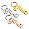 Party Favor Keychain A-Z 26 Initials Lettering Men Women Boyfriend Husband Key Chain Birthday Chritsmas Fathers Day Gifts Drop Delive Dhvdy