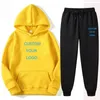 Artilhas masculinas Marca Autumn Winter Men's Tracksuit Ruges Sportswear Fahion Foodies impressos Calças de 2 peças Logotipo personalizado