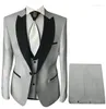 Costumes pour hommes dernière conception Costume Homme hommes 3 pièces revers cranté Tuxedos fête mode veste Blazer pantalon gilet pour mariage