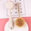 L￥ngt handtag Pot Brush Kitchen Pan Dish Bowl Washing Cleaning Tools Portable Wheat Straw Hush￥llen Renborste RRE14783