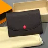 디자이너 Rosalie Coin Purse Fashion Womens Pochette Felicie 소형 짧은 지갑 고급 가죽 키 파우치 신용 카드 홀더 클래식 브라운