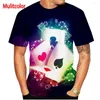 Herr t-skjortor 2022 kvinnor/mäns coola 3D-pokertryck kortärmad t-shirt