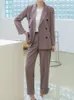 Kadınlar Suits Blazers Kadın Pantolon Takım Sıradan Düğmeler Ceket Kalem Pantolon Kadın 2 Parçası Blazer Set Bayanlar Moda Zarif Pantolon Deniz Kıyafetleri 221008