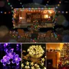 Strings bloem zonne -energie kerstfee -lichten buiten waterdichte tuin slinger led ketting licht string voor hek patio bruiloft decor