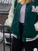 Giacche da donna Inwoman Autunno Patchwork Varsity Giacche Abbigliamento casual per le donne 2022 Manica lunga Button Up Cappotti da baseball Giacca moda femminile T221008