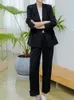 Women's Suits Blazers Women Trousers Suit Casual Buttons Jacket Pencil Pants Female 2 Pieces Blazer Set Ladies Fashion Elegant Pantsuit Outfits 221008