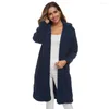 Frauen Pelz Frauen Lamm Wolle Langen Mantel Warme Winter Ärmel Revers Einfarbig Teddy Mäntel Lamm Jacke Große Größe 3XL Top