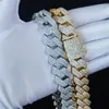 Цепи со льдом шириной 19 мм Bling CZ Stone Позолоченный Майами Кубинское звено цепи Ожерелье Браслет Мужские ожерелья в стиле хип-хоп Ювелирный подарок