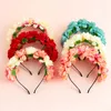 Fleurs décoratives fleur princesse bandeau femme mariée coiffure rose floral garland couronne plage band accessoires de mariage